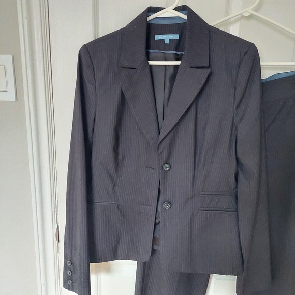 Smart Set Black With Blue/White Stripes Pants Suits Set, Size 7/9 - Picture 2 of 14